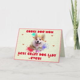 Custom Corgi Mama Hund Beste verrückte Hundedame j Dankeskarte