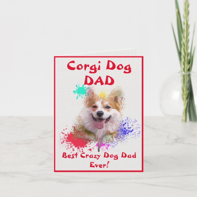Custom Corgi Vater Dog Bester Crazy Dog Vater Digi Karte (Vorderseite)