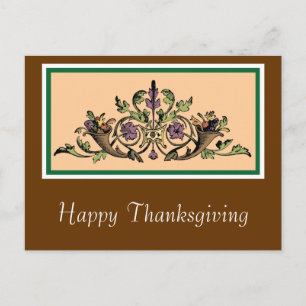 Custom Cornucopia Vintag Erntedank Postkarte
