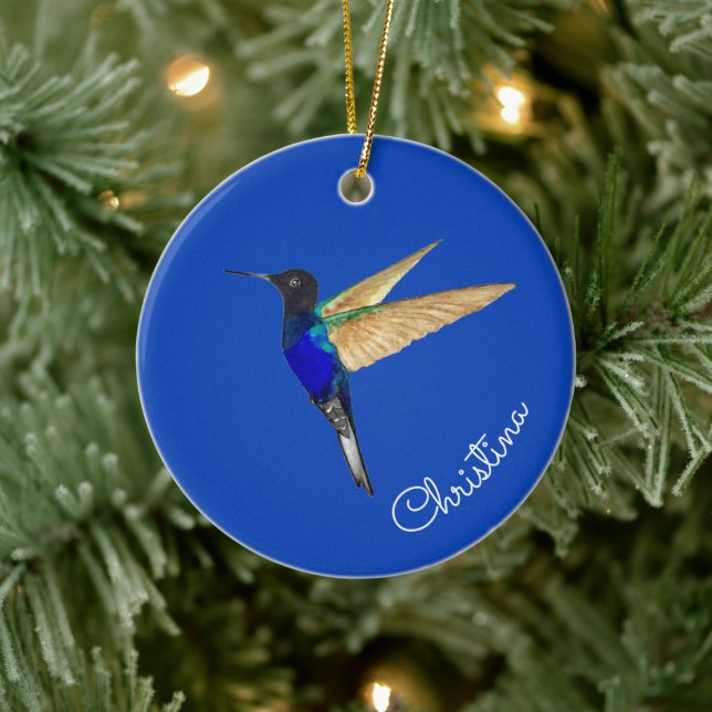 Custom Coronet Hummingbird Keramik Ornament (Baum)
