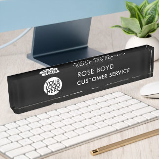 Custom Corporate Business Logo Black Acrylic Desk Namensplakette