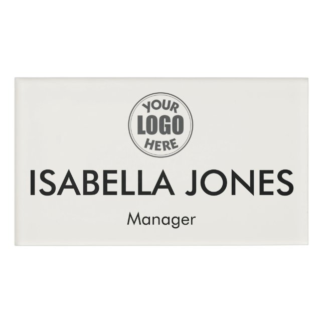 Custom Corporate Logo | Minimalist Luxury Name Namenschild (Vorderseite)