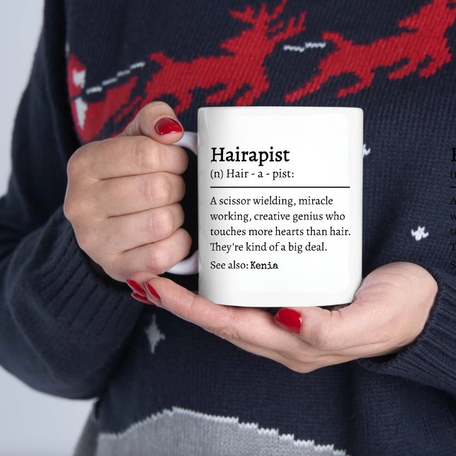 Custom Cosmetology Hairapist Definition Salon Arbe Kaffeetasse (Von Creator hochgeladen)