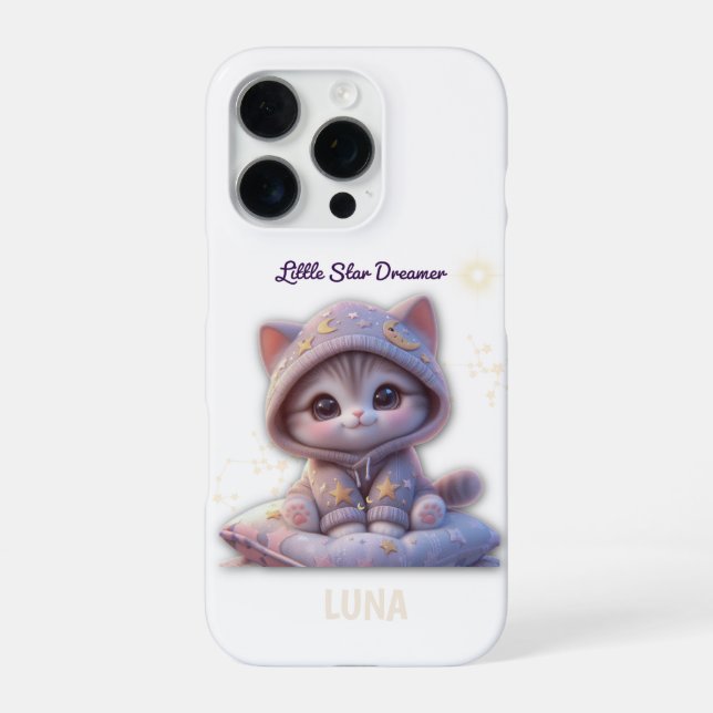 Custom Cosmic Cat Phone Case – Personalized Space  iPhone Hülle (Rückseite)
