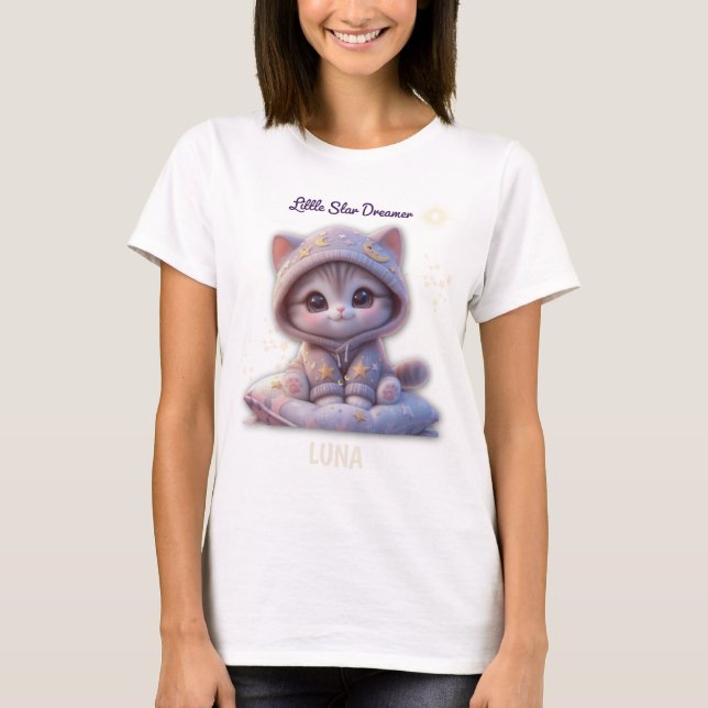 Custom Cosmic Cat T-Shirt – Personalized Pastel  (Vorderseite)