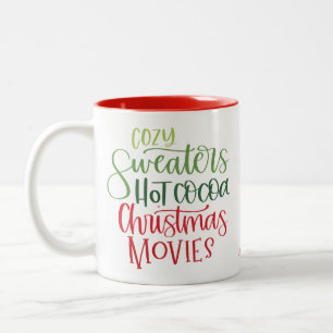 Custom Cosy Sweaters Red Green Weihnachten Zweifarbige Tasse