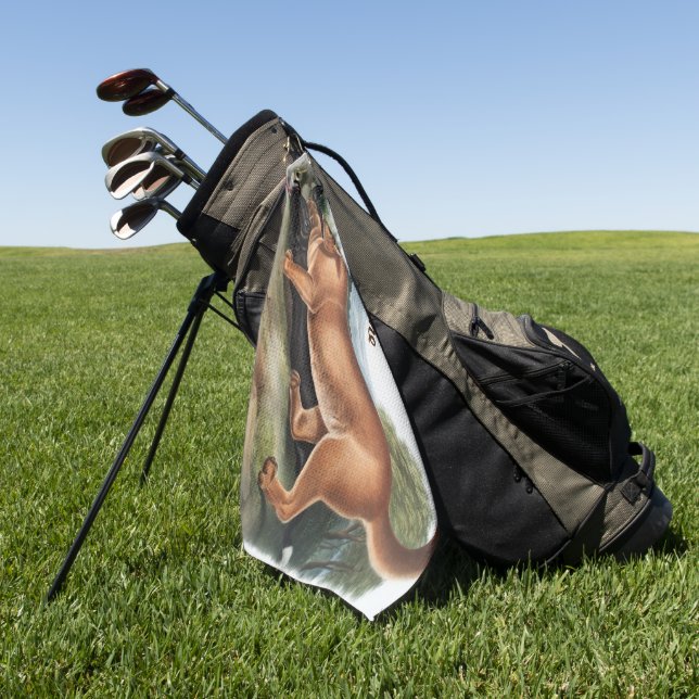 Custom Cougar Jagd Camping Deko Geschenke Golfhandtuch (Gras)