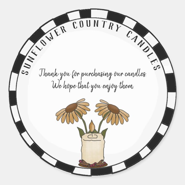 Custom Country Candle Business Danke Stickers (Vorderseite)