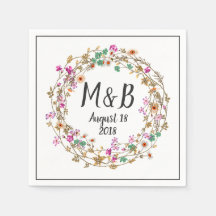 Custom Country Style Floral Wreath Art Motif