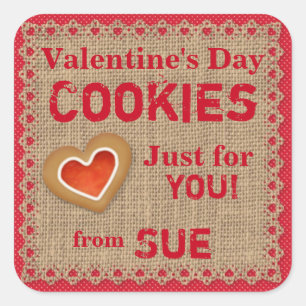 Custom Country Valentine Cookies Stickers