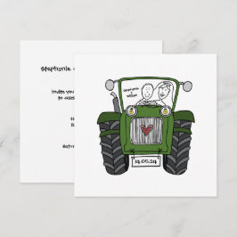 Custom Country Wedding Green Traktor Abend Einladung