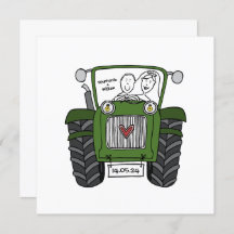 Custom Country Wedding Green Traktor Abend