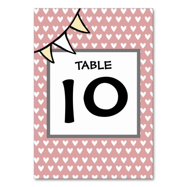 Custom Country Wedding Traktor Bunting Tischnummer (Vorderseite)
