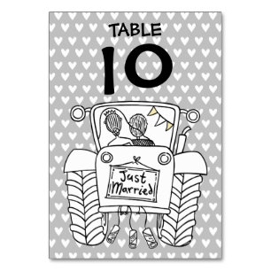 Custom Country Wedding Traktor Tischnummer