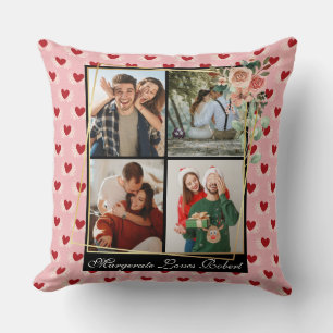 Custom Couple 4 Foto Moderner Chic Stilvoll Elegan Kissen