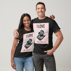 Custom Couple Foto Heart Blush Pink Sweatshirt T-Shirt
