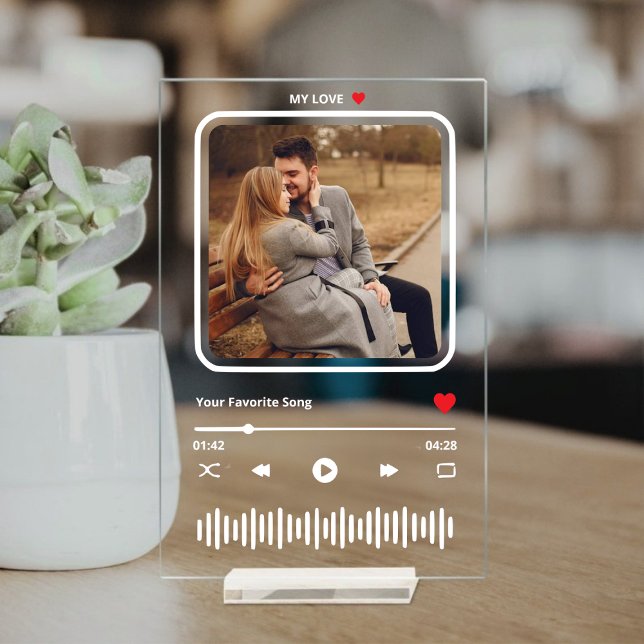 Custom Couple Foto Liebe Musik Akryllische Plaque Acrylschild (Custom Couple Photo Love Music Acrylic Plaque Acrylic Sign)