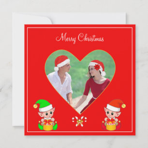 Custom Couple Foto & Niedlich Elf Weihnachten