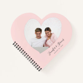 Custom Couple FotoHeart Blush Pink Notizbuch