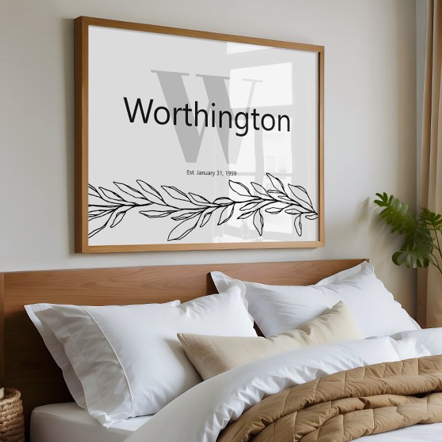 Custom Couple Last Name Wedding Sign Gift Poster (Von Creator hochgeladen)