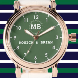 Custom couple names His and Hers monogram initials Armbanduhr