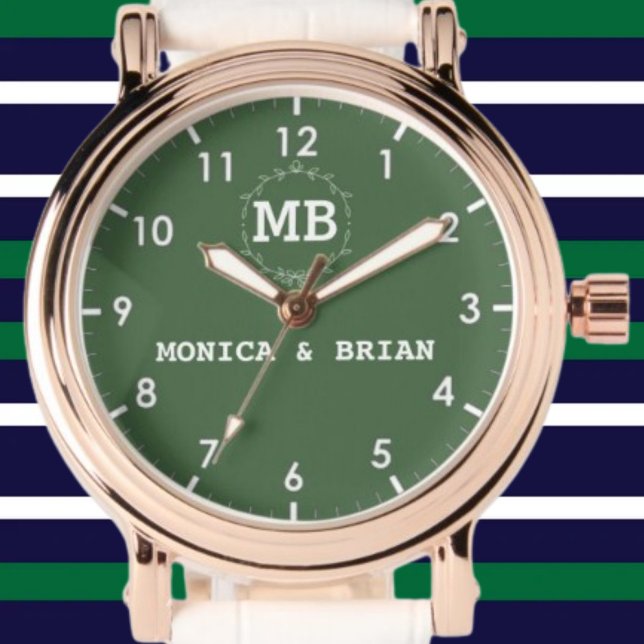 Custom couple names His and Hers monogram initials Armbanduhr (Von Creator hochgeladen)