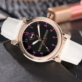 Custom Couple names monogram pink black Armbanduhr