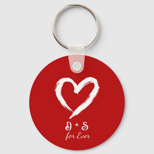 Custom Couple Valentine Keychain Schlüsselanhänger (Vorderseite)