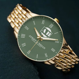 Custom Couples  Monogram Wedding Anniversary Gift Armbanduhr