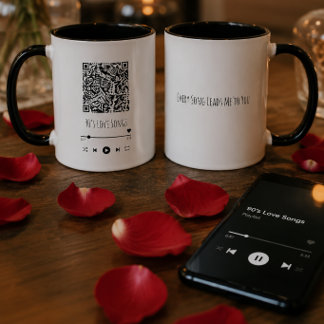 Custom Couple's QR Playlist Mug Tasse