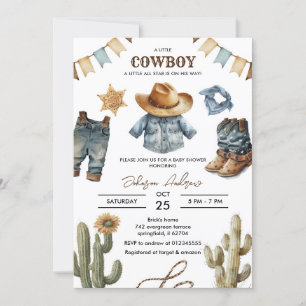 Custom Cowboy Baby Shower Einladung
