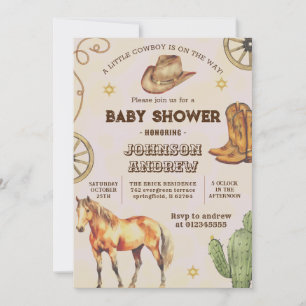 Custom CowBoy Baby Shower Party Einladung