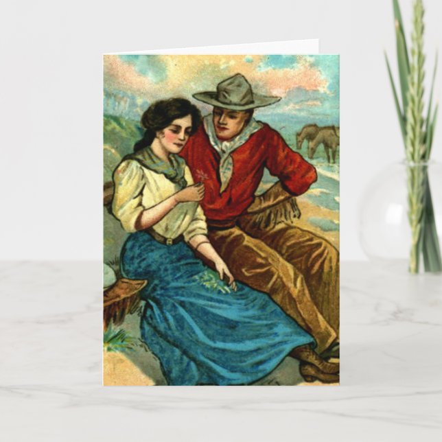 Custom Cowboy Courship Card Karte (Vorderseite)