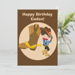 Custom Cowboy Kids Country Happy Geburtstag Karte