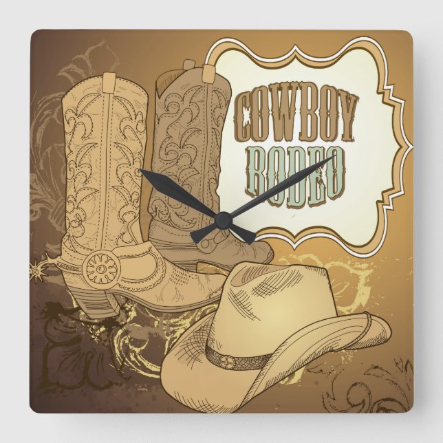 Custom Cowboy Rodeo Wall Uhr (Vorderseite)