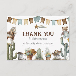 Custom Cowboy Vielen Dank Printable Card Begleitkarte