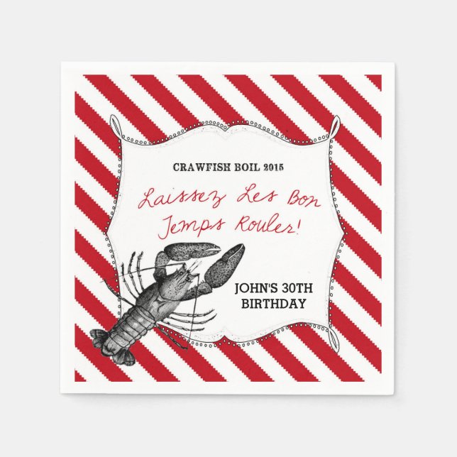 Custom Crawfish Boil Napkins Serviette (Vorderseite)
