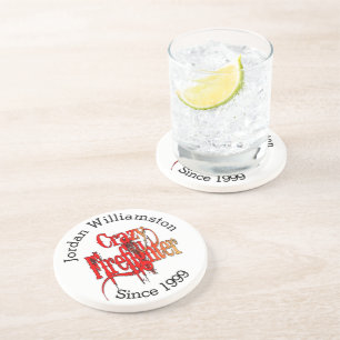 Custom Crazy Firefighter Getränkeuntersetzer