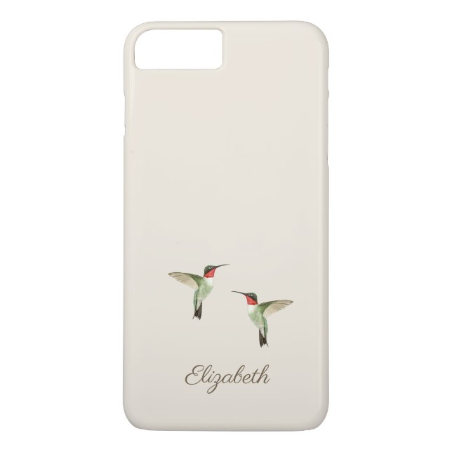 Custom Cream Beige Hummingbird Case-Mate iPhone Ca Case-Mate iPhone Hülle (Rückseite)
