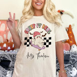 Custom Creep It Real Skateboarding Ghost Halloween T-Shirt<br><div class="desc">Der T - Shirt "Custom Creep It Real Skateboarding Ghost Halloween", die ultimative Mischung aus Retro-Stil und sprichwörtlichem Charme für diesen Herbst. Dieses Vintag inspiriert Tee ist mit einem spielerischen Skateboarden-Geist und dem lustigen Slogan "Creep It Real" ausgestattet, was es zu einer hervorragenden Wahl für Halloween-Liebhaber und Retro-Fashion-Liebhaber macht. Dieses...</div>