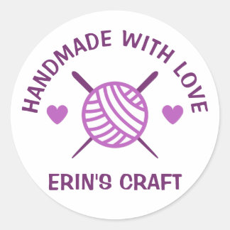 CUSTOM Crochet Strick Garne Handmade Runder Aufkleber