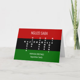 Custom Crossword NGUZO SABA Kwanzaa Karte