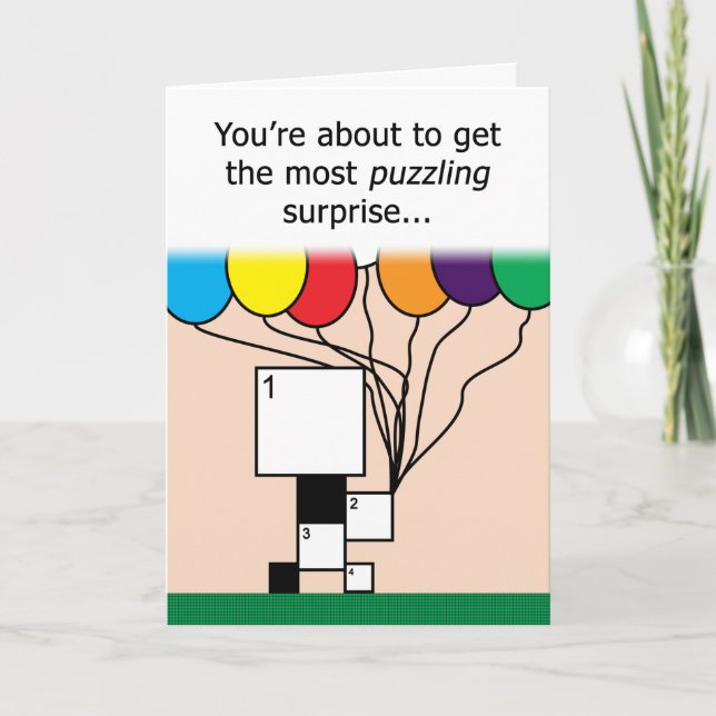 CUSTOM Crossword Puzzle Birthday Card (11x11 Grid) Karte (Vorderseite)