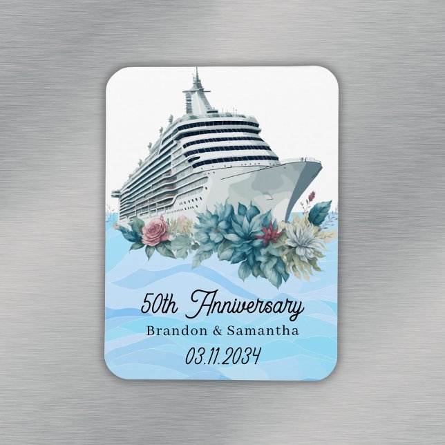 Custom Cruise 50. Wedding Anniversary Keepake Magnet (Custom Cruise 50th Wedding Anniversary Keepsake Magnet
)