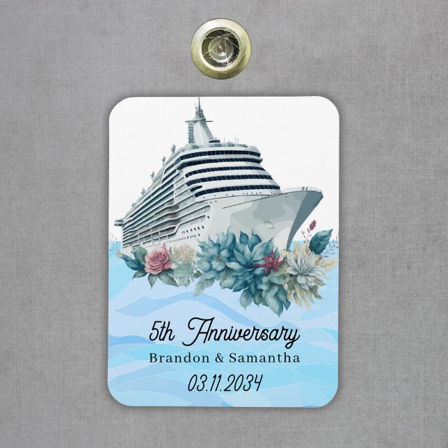 Custom Cruise 5th Wedding Anniversary Keepake Magnet (Custom Cruise 5th Wedding Anniversary Keepsake Magnet
)