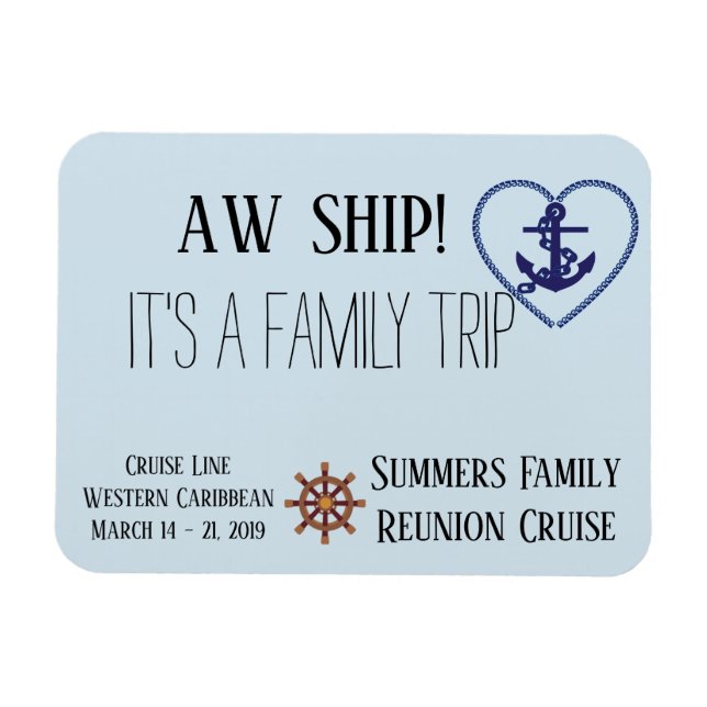 Custom Cruise Door Familie Personalisiert Aw Schif Magnet (Horizontal)