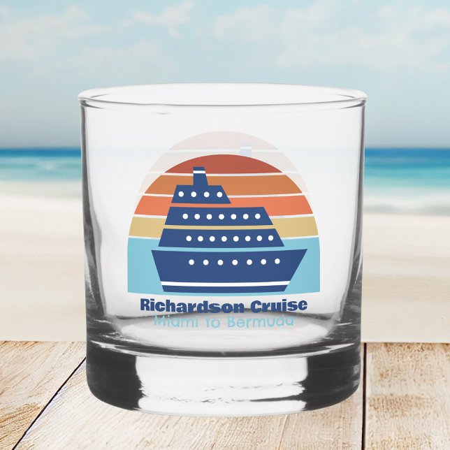 Custom Cruise Ship Trip Sunset Keepake Whiskyglas (Von Creator hochgeladen)