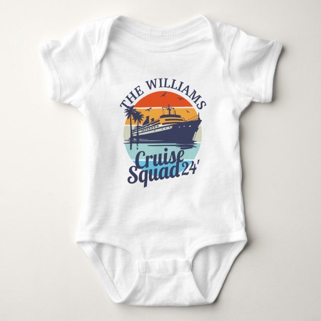 Custom Cruise Squad Family Group Freunde Sunset Baby Strampler (Vorderseite)