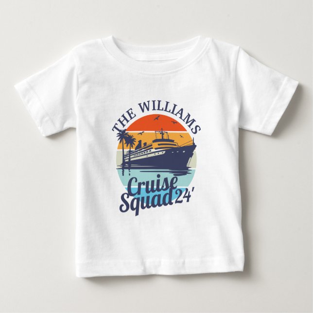 Custom Cruise Squad Family Group Freunde Sunset Baby T-shirt (Vorderseite)