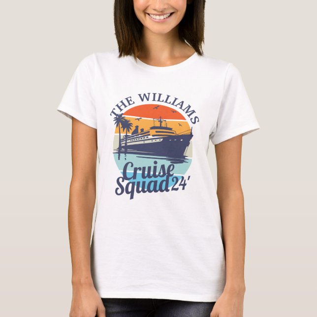 Custom Cruise Squad Family Group Freunde Sunset T-Shirt (Vorderseite)